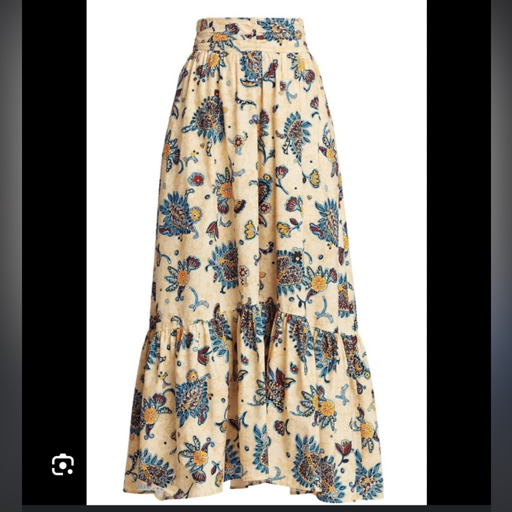 ALC Lucie Tiered Floral Midi Skirt